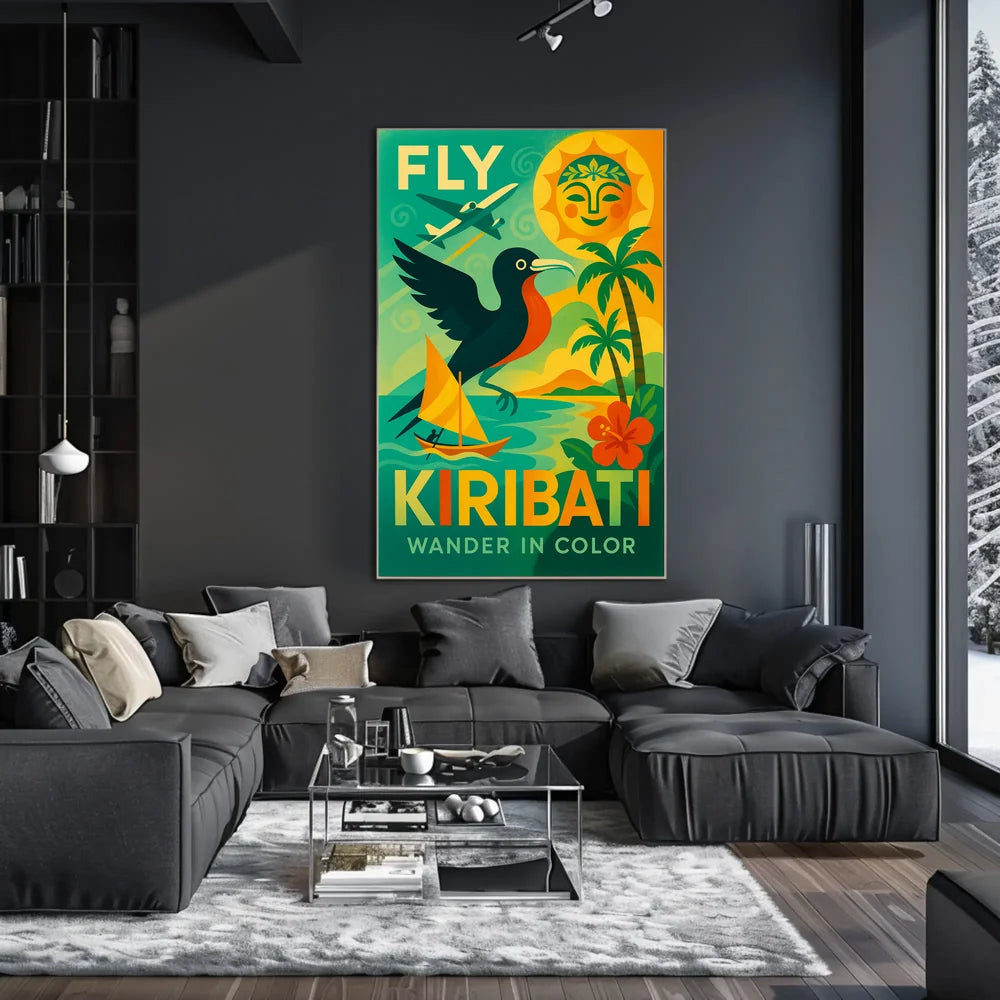 Vibrant Kiribati Travel Poster With Retro Modern Charm PosterGoat