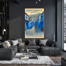 Chefchaouen Dreamscape: The Blue Pearl Poster