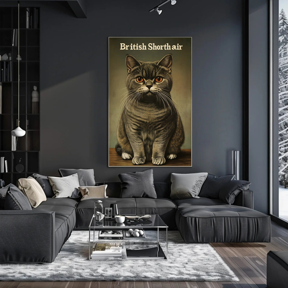British Shorthair Cat Photography Realism Artwork Poster
