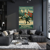 Garmisch 1936 Norway Gold Medal Poster
