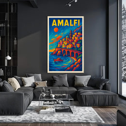 Amalfi Pop Poster Bold Coastal Print For Living Rooms