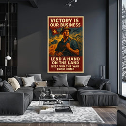Patriotic WWII Era Industrial Propaganda Poster