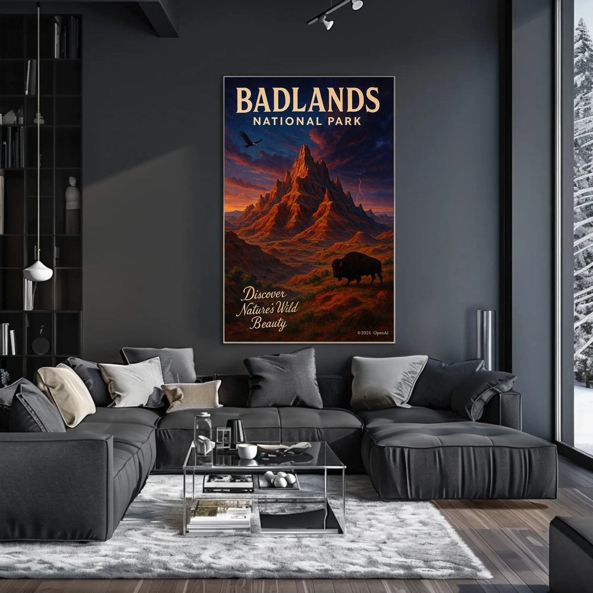 Badlands National Park Vintage Wilderness Poster Art