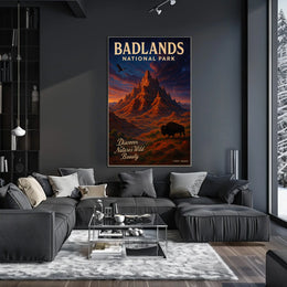 Badlands National Park Vintage Wilderness Poster Art