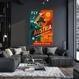 Austria Retro Travel Art with Vibrant Cultural Heritage Poster PosterGoat