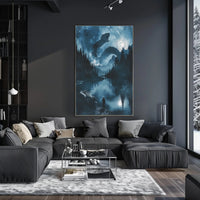 Epic Serpent Encounter in Mystical Landscape Fantasy Poster PosterGoat