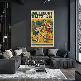 1950s Basketball Sports Poster