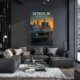 Detroit, Mi Motor City Poster
