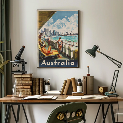Australia Beach Vintage Poster Retro