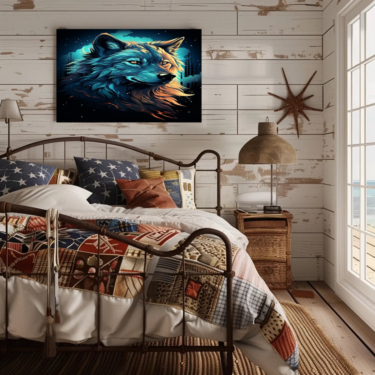 Majestic Wolf In The Night Poster