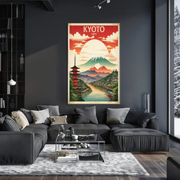 Kyoto Vintage Travel Art Print Poster