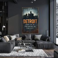 Detroit Join Us in the Heart of the City Poster PosterGoat