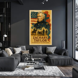 Zachary Taylor 12th President of the United States Layered Digital Collage Poster