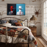 Faceless Figures Duality Abstract or Artistic Poster