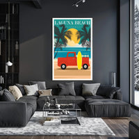 Laguna Beach California Retro Travel Poster