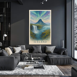 Enchanting Iceland Watercolor Poster