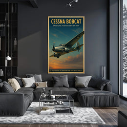 Cessna Bobcat Vintage Aviation Poster: Inspiring Flight Art