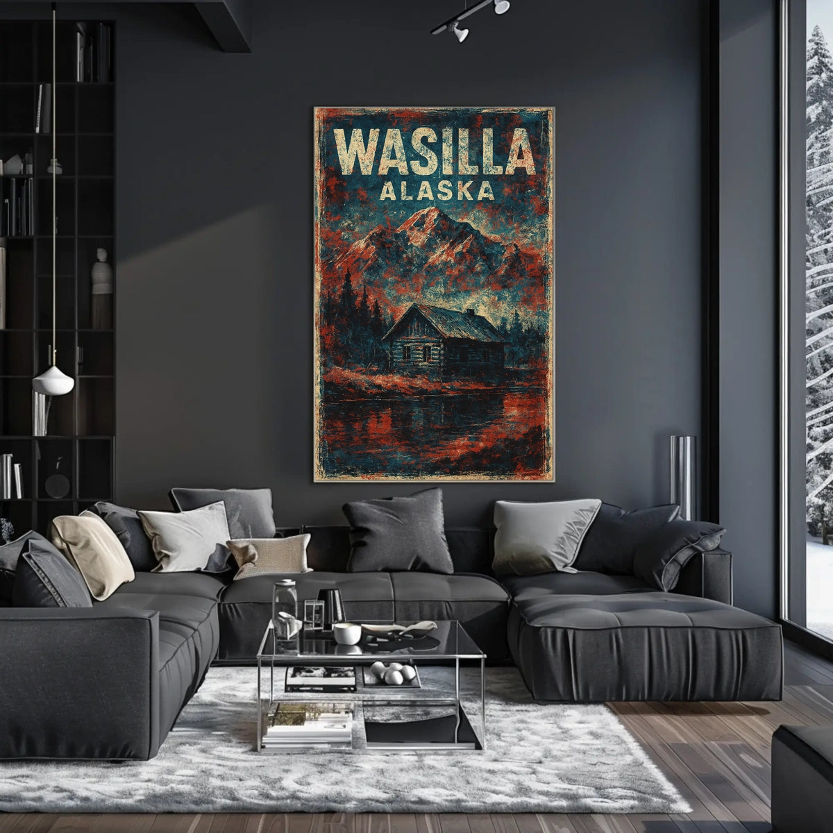Wasilla Alaska Scenic Travel Print Vintage Landscape Wall Art Decor Timeless Rustic Poster