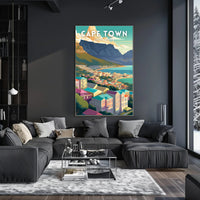 Cape Town Scenic Retro Travel Poster