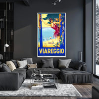 Viareggio Beach Scene Poster