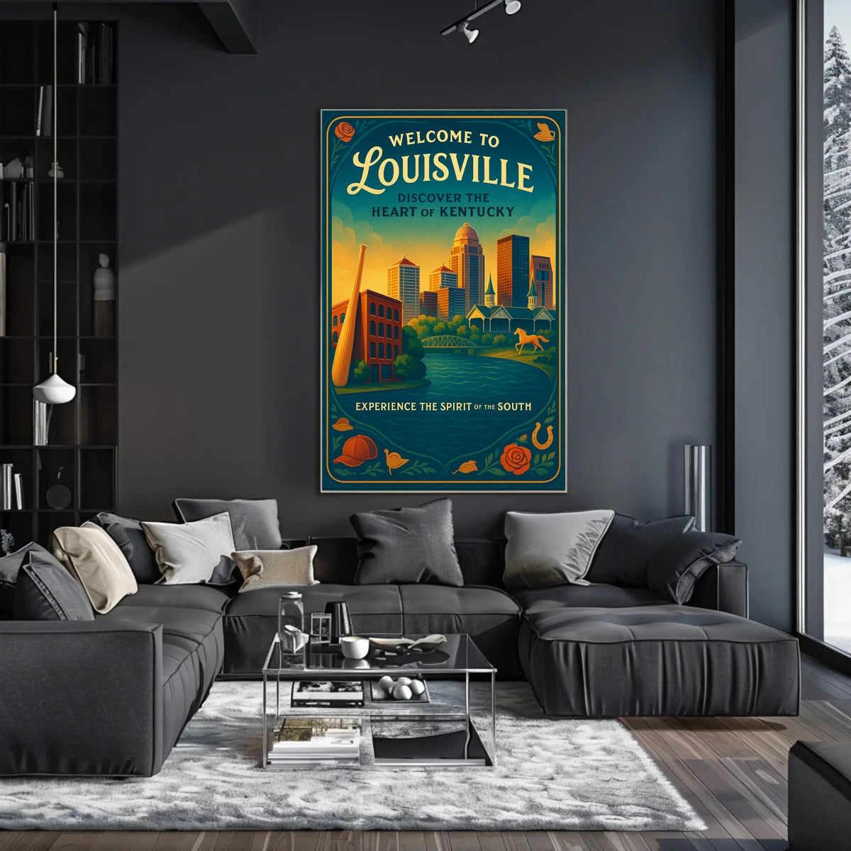 Louisville Heart of Kentucky Vintage Travel Poster
