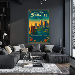 Louisville Heart of Kentucky Vintage Travel Poster