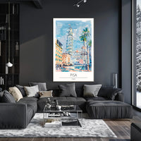 Pisa: A Vibrant Illustration Poster PosterGoat