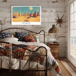 Pinnacles Desert Surreal Landscape Travel Poster