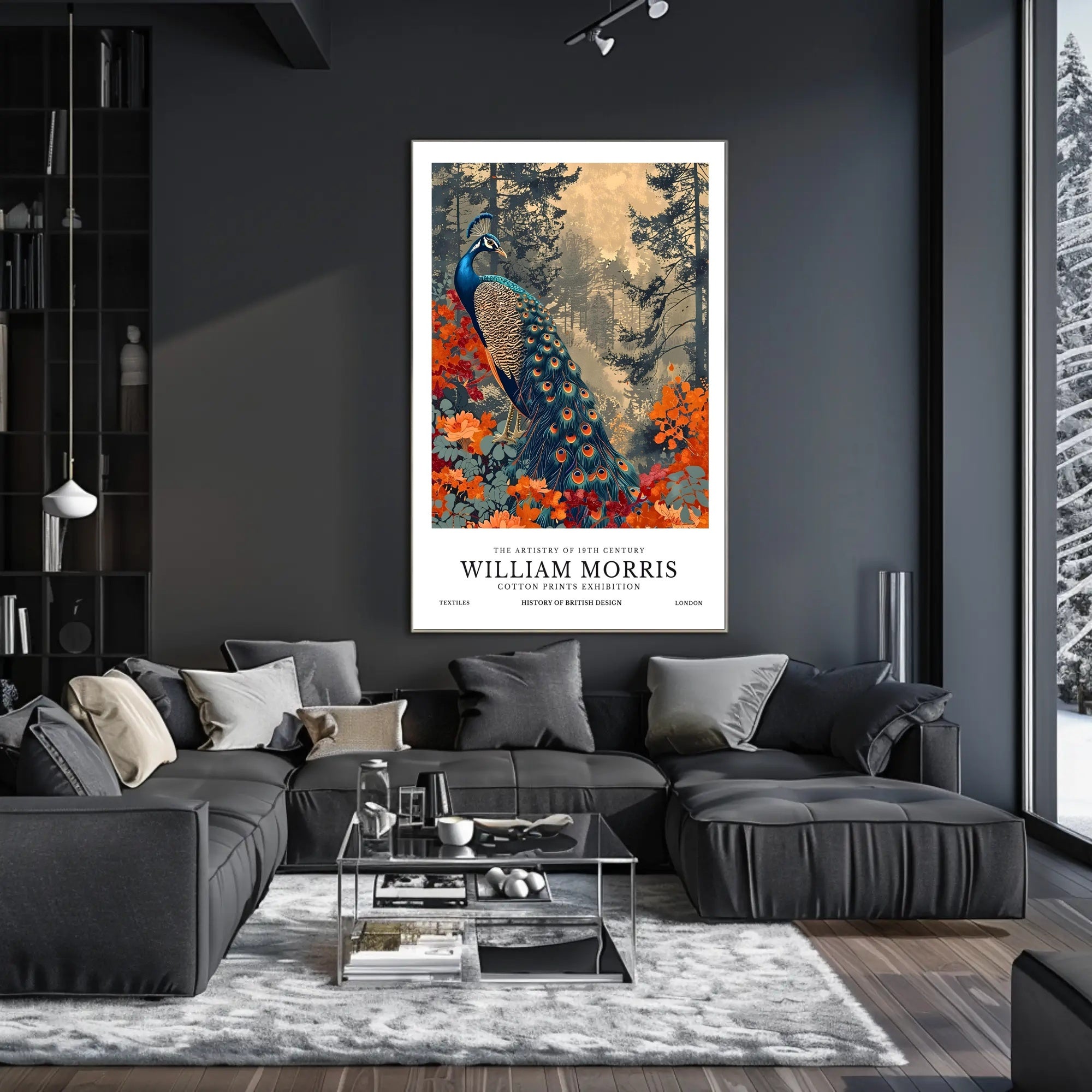William Morris Peacock Design Cotton Prints Heritage Poster