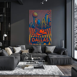 Dallas Vibes Poster Bold Colors For Modern Home Decor Fans