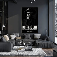 Buffalo Bill Monochrome Portrait for Cultural Heritage Poster