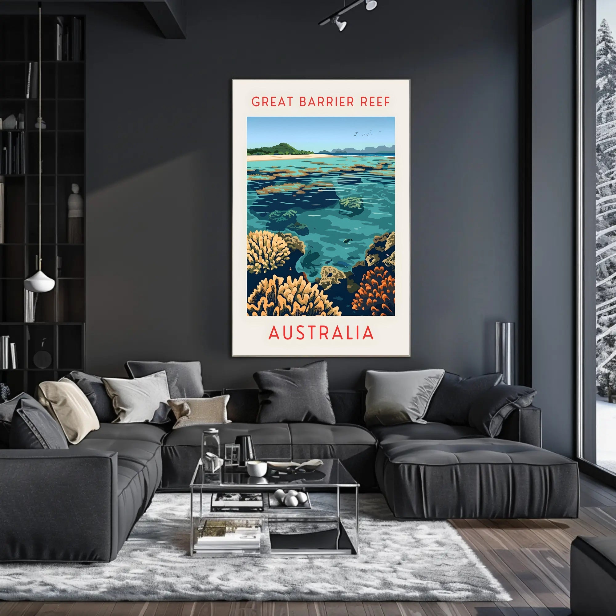 Great Barrier Reef: Vibrant Marine Life and Coral Formations Poster