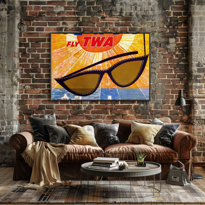1960s Florida Fly TWA Vintage Style Travel Poster