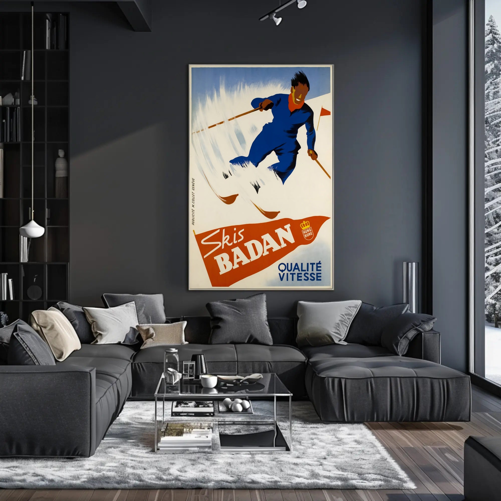 Skis Badan Advertisement Poster PosterGoat
