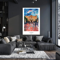 Buckingham Palace Impressionist Art in Vibrant Colors Poster PosterGoat