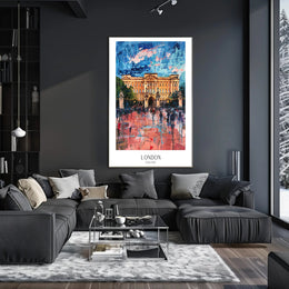 Buckingham Palace Impressionist Art in Vibrant Colors Poster PosterGoat