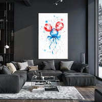 Watercolor Balloon Dog Artwork in Pastel Bouquet Poster