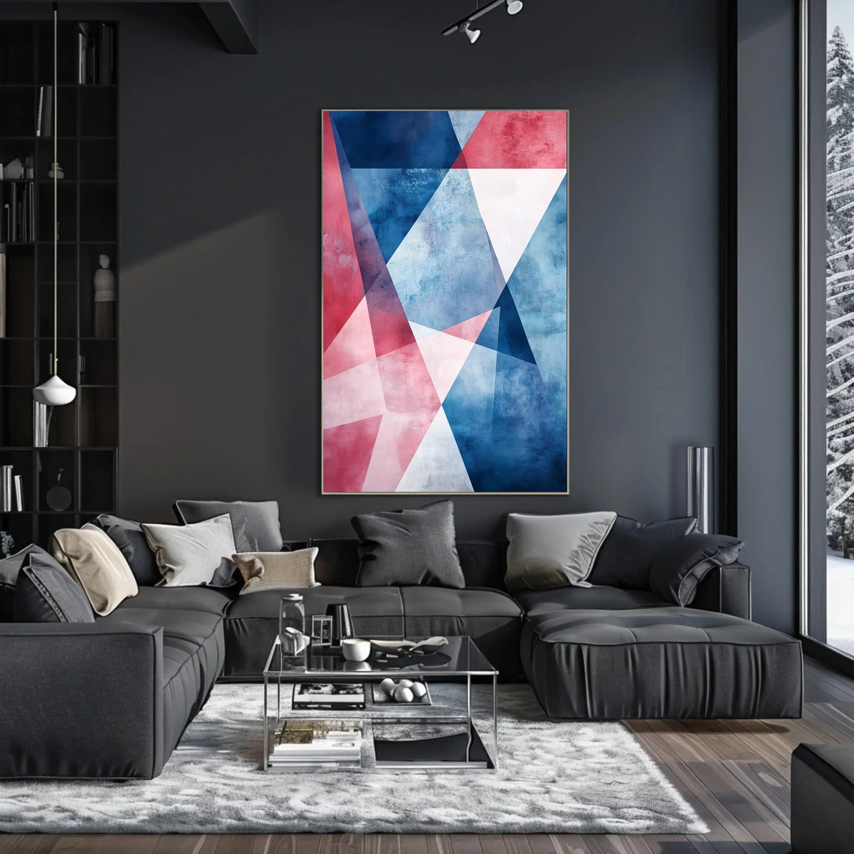 Geometric Abstract Patriotic Shapes Wall Art Poster