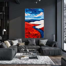 Vivid Landscape In American Flag Colors Abstract Poster