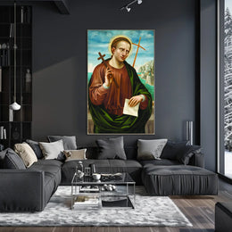Saintly Portrait with Cross Poster