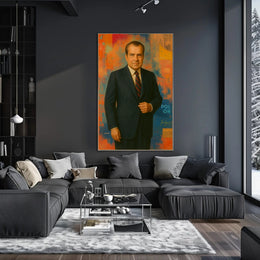 Elegant Portrait with Abstract Flair - Artistic Poster