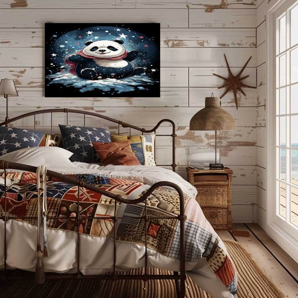 Starry Night Panda Poster