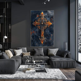 Gothic Skull Cross Art Print Poster