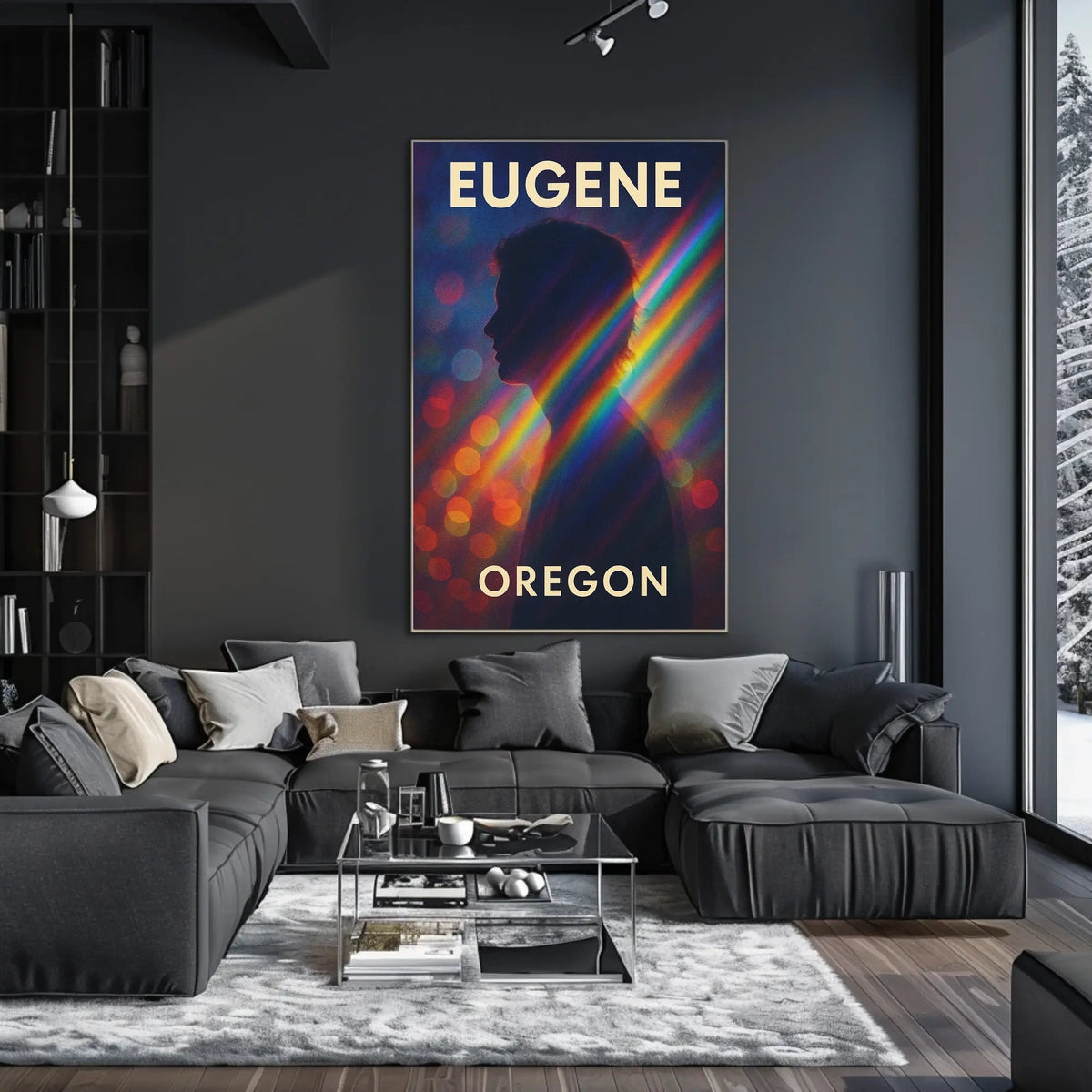 Eugene Vibrant Silhouette Minimalist Decor Poster