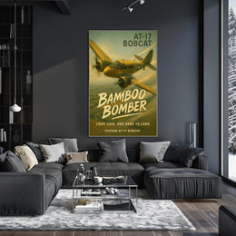 AT-17 Bobcat in Flight WWII Poster