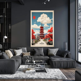 Hiroshima Vintage Travel Poster in Japanese Aesthetic