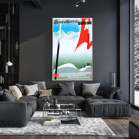 Swiss Skiing Vintage Design Winter Sports Poster PosterGoat