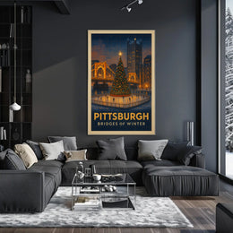 Pittsburgh Bridges Of Winter Poster