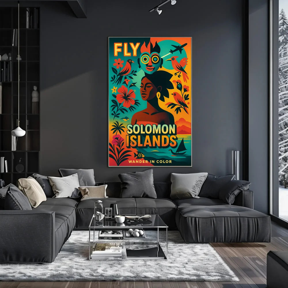 Vibrant Solomon Islands Adventure Travel Poster PosterGoat