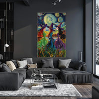 Three Witches Colorful Van Gogh Whimsical Poster